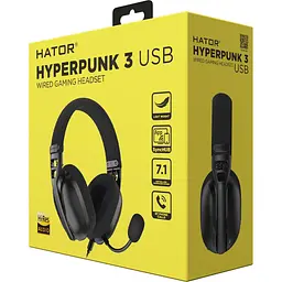 Ігрові навушники Hator Hyреrpunk 3 Hi-Res USB 7.1 Black (ESH10) [126748] - мініатюра 6