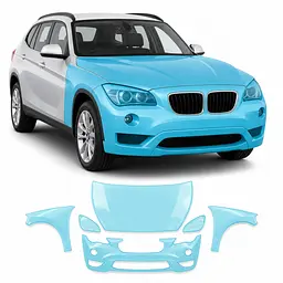 Антигравійна захисна бронеплівка за лекалами для BMW X1 E84 2009-2015 - передня частина авто (капот бампер фари крила)
