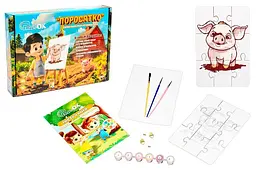 Пазл-розмальовка Puz-22939 "Порося" А5, дерев'яний PuzzleOK