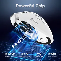 Мишка Attack Shark R1, Wireless/Bluetooth, 18000dpi, (PAW3311), 6кн., White - мініатюра 8