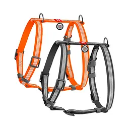 Шлея для собак WAUDOG Waterproof анатомічна Н-подібна з QR-паспортом XL помаранчева (32444)