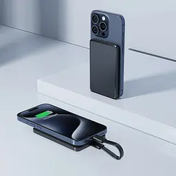 УМБ Acefast Magnetic Wireless 5000mAh 18W PD,QC 3.0, QI 7.5 Вт, ультра тонкий, M8 Black - мініатюра 7