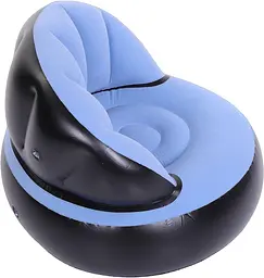 Надувне крісло AIR SOFA / Надувне велюрове крісло 80х80х67 см Блакитний - мініатюра 4