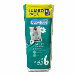 Підгузки-трусики Babylove Premium 6 xxl JUMBOPACK (18-30 кг) 36 шт