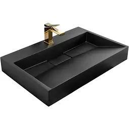 Умивальник Rea Goya 100 накладний/підвісний black mat REA-U8666, Чорний матовий