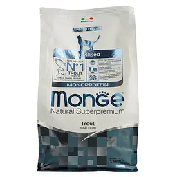 Сухий корм Monge Cat Monoprotein Sterilised з фореллю, 1,5 кг (70005494) - мініатюра 2