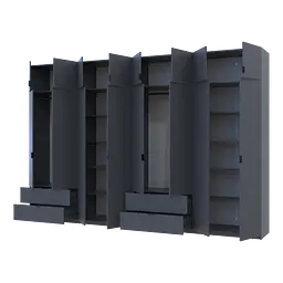 Розпашна Шафа для одягу Doros Лукас Графіт 4+4 ДСП 360х50х240 (42005145) - мініатюра 2