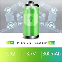 Акумулятор CR2 Smartoools 300 mAh літій-іонний Li-Ion із зарядкою від Type-C 3.7V Випуклий плюс (19326) - мініатюра 6