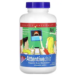 Уважна дитина, Attentive Child, смак солодкий, 120 жувальних таблеток Source Naturals vit0002830
