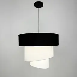 Дизайнерська люстра IONOS 1 з текстильним абажуром Line.F MJ 159-500 BK+WT+WT - мініатюра 5