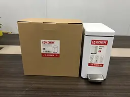 Відро для сміття з плавним закриттям прямокутне Koer TC-010206-08 6 л white KR5595, Білий матовий - мініатюра 3