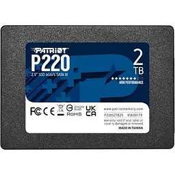 Накопичувач SSD Patriot Sata 2.5" 2TB P220 3D NAND 550/500MB/s (P220S2TB25)