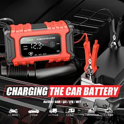 Автомобільний зарядний пристрій Foxsur FBC1206D 12V/6А Автоматичний імпульсний з функцією відновлення Red (19430) - мініатюра 11