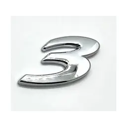 Емблема напис 3 для Mazda Хром 58х36 мм Пластик на скотчі (Завод)