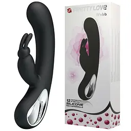 Вібратор-кролик Pretty Love Webb Vibrator Black Силіконовий, 21х3.5 см чорний