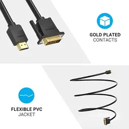 Кабель мультимедійний HDMI M to DVI M 2.0m 4K60Hz black Vention (ABFBH) - мініатюра 6