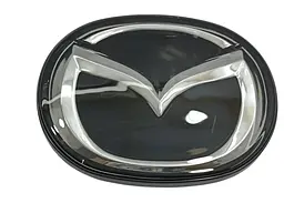 Емблема решітки Mazda 6 (2005-2010р) чорна+хром 141х111 мм під склом (на напрямних)