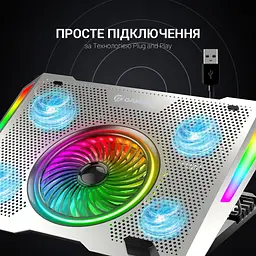 Охолоджувальна підставка для ноутбука GamePro Silver (CP1270) - мініатюра 9