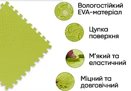 Татамі мат EasyFit SwallowTail 4 шт (60х60х1 см) пазл хвіст ластівки жовтий - мініатюра 2
