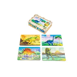 Дерев’яний дитячий пазл PuzzleOK 4 в 1 Динозаври 80 елементів Puz-74598 - мініатюра 4
