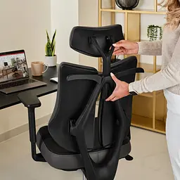 Ергономічне офісне крісло Di Volio Loano з вішалкою для одягу та 3D-регулюванням, чорний - мініатюра 4
