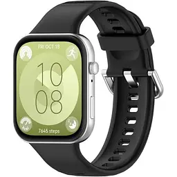 Ремінець DK для Huawei Watch Fit 3 Silicone Sport Classic (017792) (black) - мініатюра 2