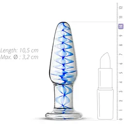 Скляна анальна пробка з внутрішньою спіраллю Gildo Glass ButtPlug No. 23 - мініатюра 3