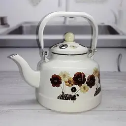Чайник для плити Edenberg Квіти EB-3355-Flower-White 1.7 л білий