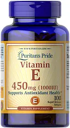 Витамин Е Vitamin E 450 mg 100 жидких капсул Puritan's Pride vit0006331