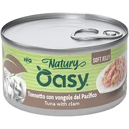 Вологий корм Oasy Cat Wet Natury для дорослих котів тунець з молюском 85 г