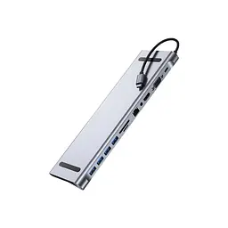 Порт-реплікатор Dynamode 11-in-1 USB-C to HDTV 4K/30Hz, VGA, 1хUSB3.0, RJ45, Type-C PD, Audio, SD/MicroSD (BYL-2003) - мініатюра 2