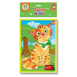 Дитячі мякі пазли Котик і песик VT1103-43 формату А5