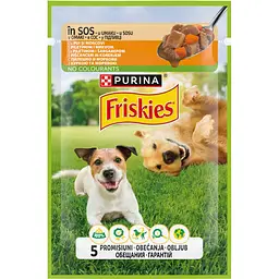 Вологий корм для собак Friskies Adult шматочки у підливці з куркою та морквою 2.21 кг (26 шт. х 85 г) - мініатюра 2