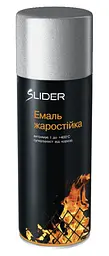 Фарба аерозольна емаль SLIDER жаростійка срібляста 400мл