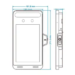 Біометричний термінал контролю доступу 2Mp TVT TD-E2128-B/TM/TP з розпізнаванням облич і вимірюванням температури (77-00172) - мініатюра 4