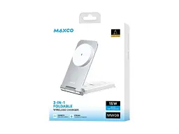 Бездротовий зарядний пристрій Maxco 3in1 15 W Folding Wireless Charger сірий (MW08) - мініатюра 4