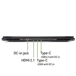 Ноутбук Acer Nitro 18 AN18-61 18" WQXGA IPS AMD R7-350 32GB F2TB NVD5070-8 Lin чорний - мініатюра 2