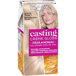 Фарба-догляд для волосся L'Oreal Paris Casting Creme Gloss відтінок 1021 світло-світло-русявий перламутровий без аміаку 120 мл (A5776976)