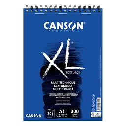 Альбом на спіралі Canson Mixed Media XL А4  21х29.7 см 300 г/м2 30 аркушів натуральний білий середнє зерно 