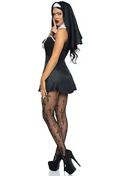 Костюм черниці Leg Avenue Naughty Nun XS, сукня, головний убір - мініатюра 2