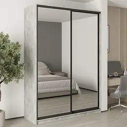 Шафа-купе дводверна MebelStar Стандарт BG 2 Дзеркала 170x45x240 см Бетон (MBS-10298)
