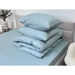 Наволочка Ecotton Aqua Grey сатин 50х70 см 2 шт. сіро-блакитна (24736) - мініатюра 2