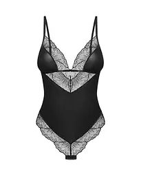Тедді Obsessive Lobellis teddy, XL/2XL, чорне, ліф з м’якою чашкою, відкрита спина, низ-стрінги - мініатюра 3