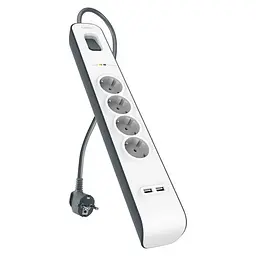 Мережевий фільтр-подовжувач Belkin 2 м 4 розетки 2xUSB 2.4A 525 Дж - мініатюра 2