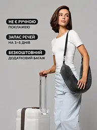 Подушка-чохол для ручної поклажі в літак Travel Pillow Bag 79×18 см, з ремінцями сіра - мініатюра 9