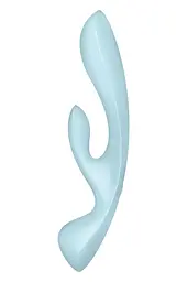 Вібратор кролик Satisfyer Triple Oh 24 см блакитний - мініатюра 4