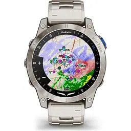 Смарт-годинник Garmin D2 Mach 1 Aviator with Vented Titanium Bracelet [010-02582-50/51] [111192] - мініатюра 2