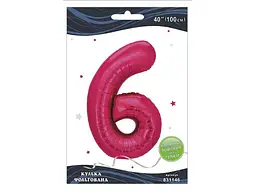 Кулька фольгована цифра PELICAN 40 (100 см) 1 6 фуксія