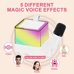 Міні-дитяче караоке з RGB-підсвіткою K18 ∙ Bluetooth-колонка K18 з 2 мікрофонами - мініатюра 4