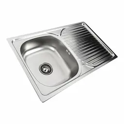 Кухонна мийка з нержавіючої сталі прямокутна Platinum декор 7848 (0,8/180 мм), R, Decor - мініатюра 4